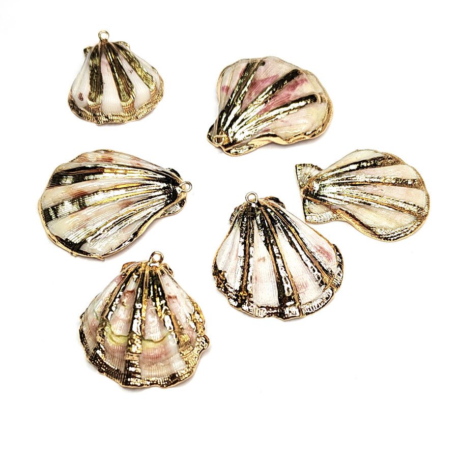 Крупная подвеска Ракушка 37х34 мм, покрытие Позолота, штука
