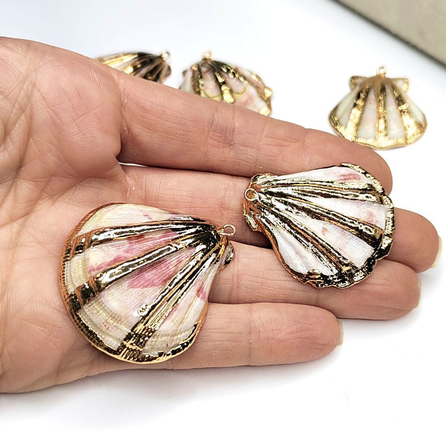Крупная подвеска Ракушка 37х34 мм, покрытие Позолота, штука