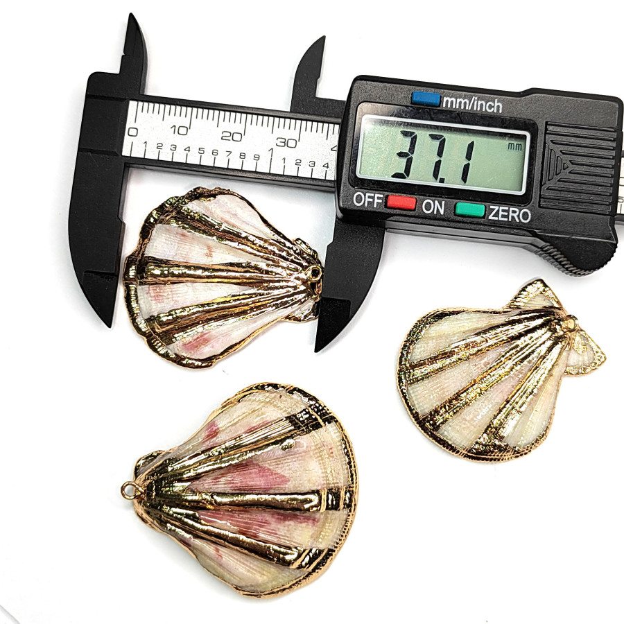 Крупная подвеска Ракушка 37х34 мм, покрытие Позолота, штука