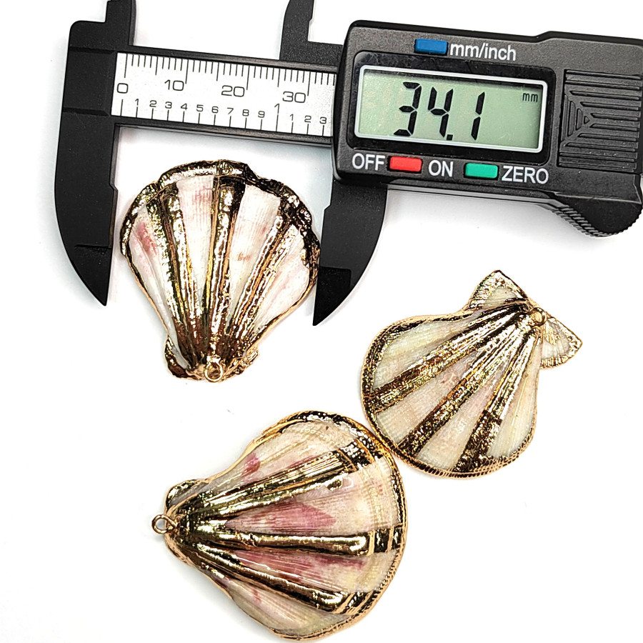 Крупная подвеска Ракушка 37х34 мм, покрытие Позолота, штука