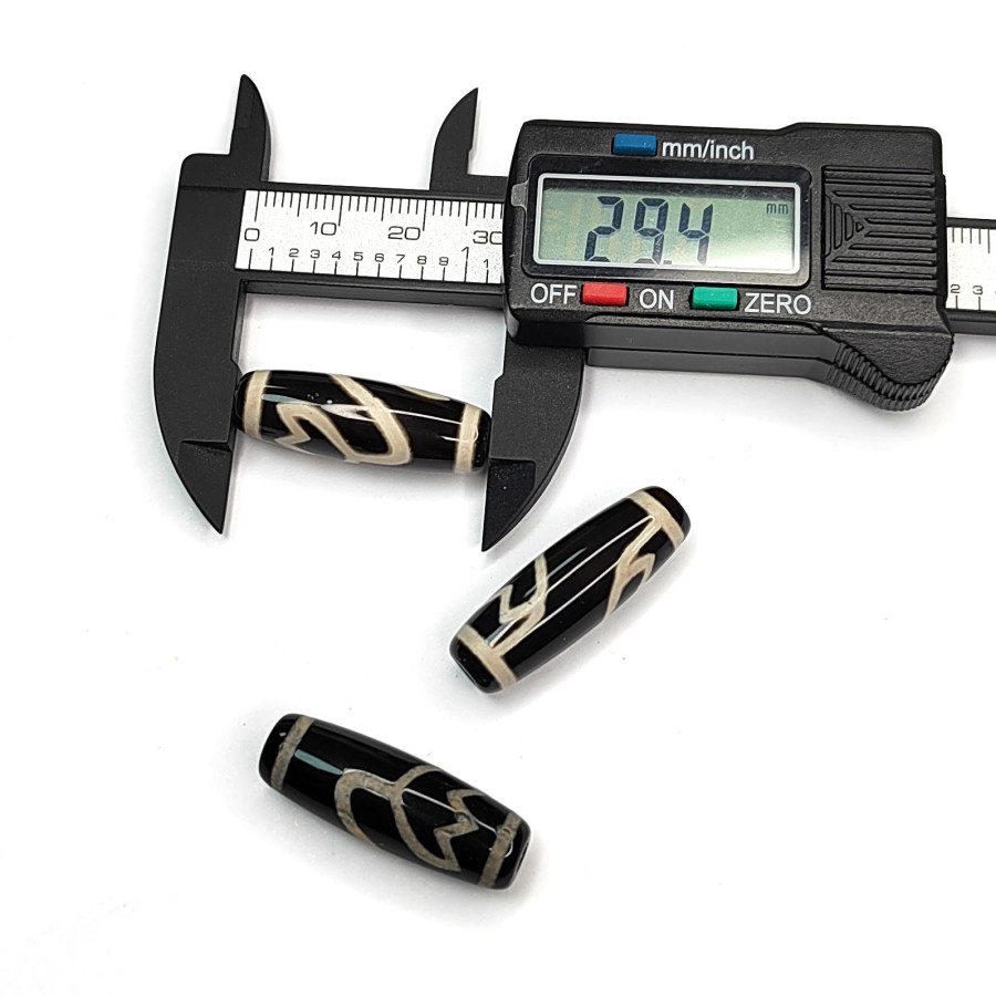 Бусина Дзи Лотос 30х10 мм из натурального агата, штука