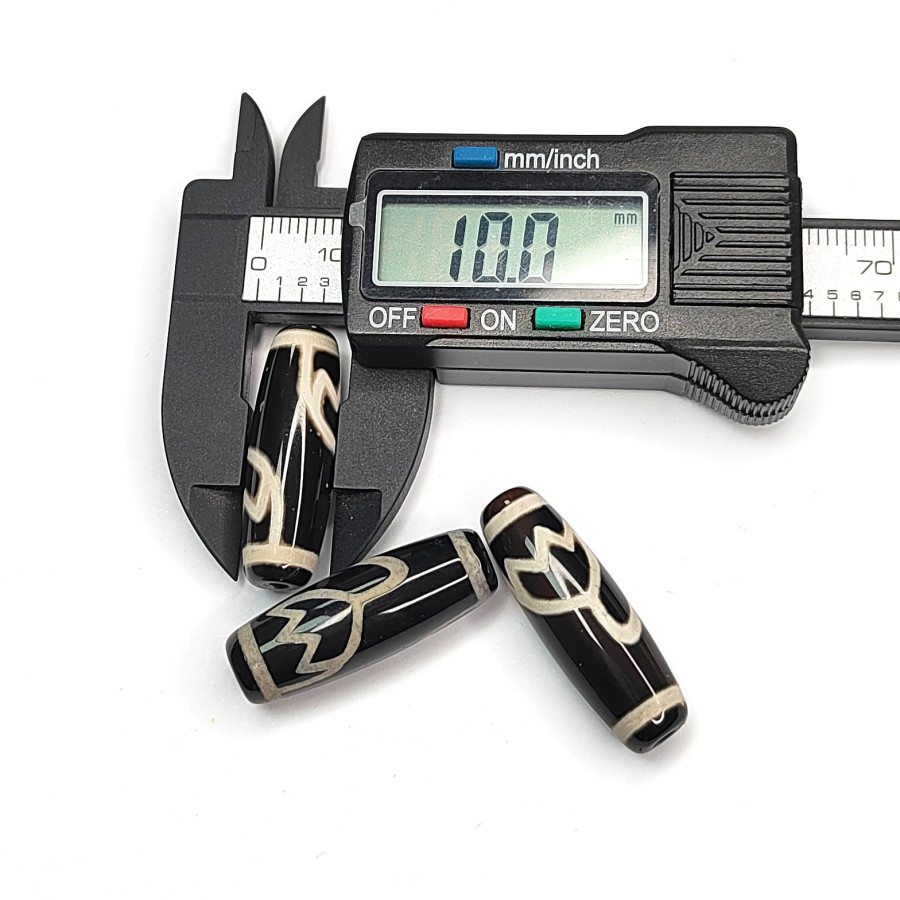 Бусина Дзи Лотос 30х10 мм из натурального агата, штука