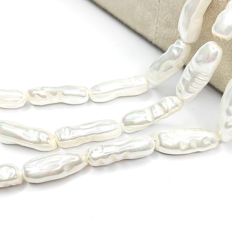 20х8 мм Жемчуг майорка LUX, форма Бива, цвет молочный, ШТУКА