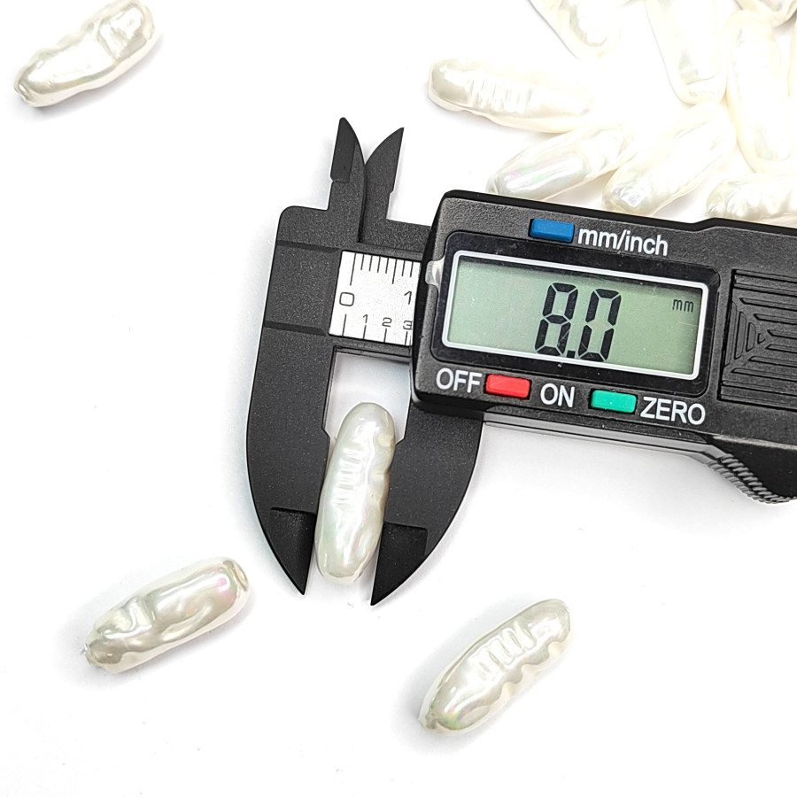 20х8 мм Жемчуг майорка LUX, форма Бива, цвет молочный, ШТУКА