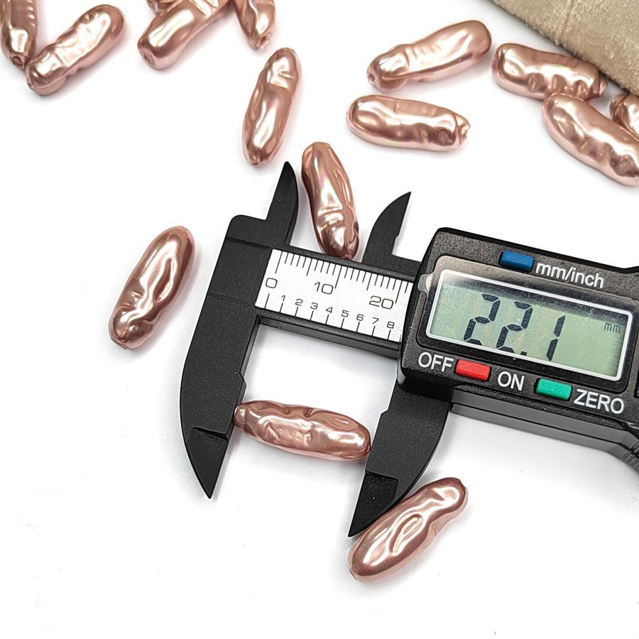 20х8 мм Жемчуг майорка LUX, форма Бива, цвет Пыльная роза, ШТУКА