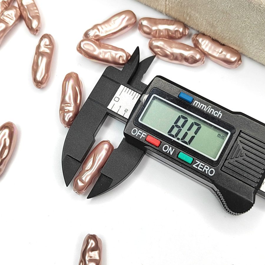 20х8 мм Жемчуг майорка LUX, форма Бива, цвет Пыльная роза, ШТУКА