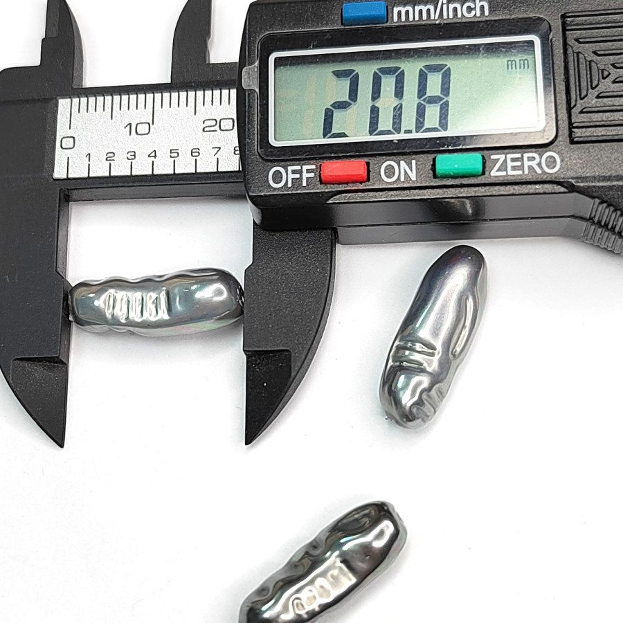 20х8 мм Жемчуг майорка LUX, форма Бива, цвет Металлик, ШТУКА