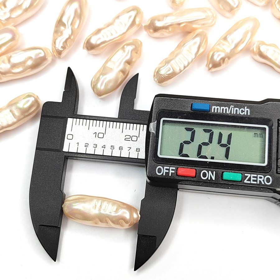 20х8 мм Жемчуг майорка LUX, форма Бива, цвет Бежевый, ШТУКА