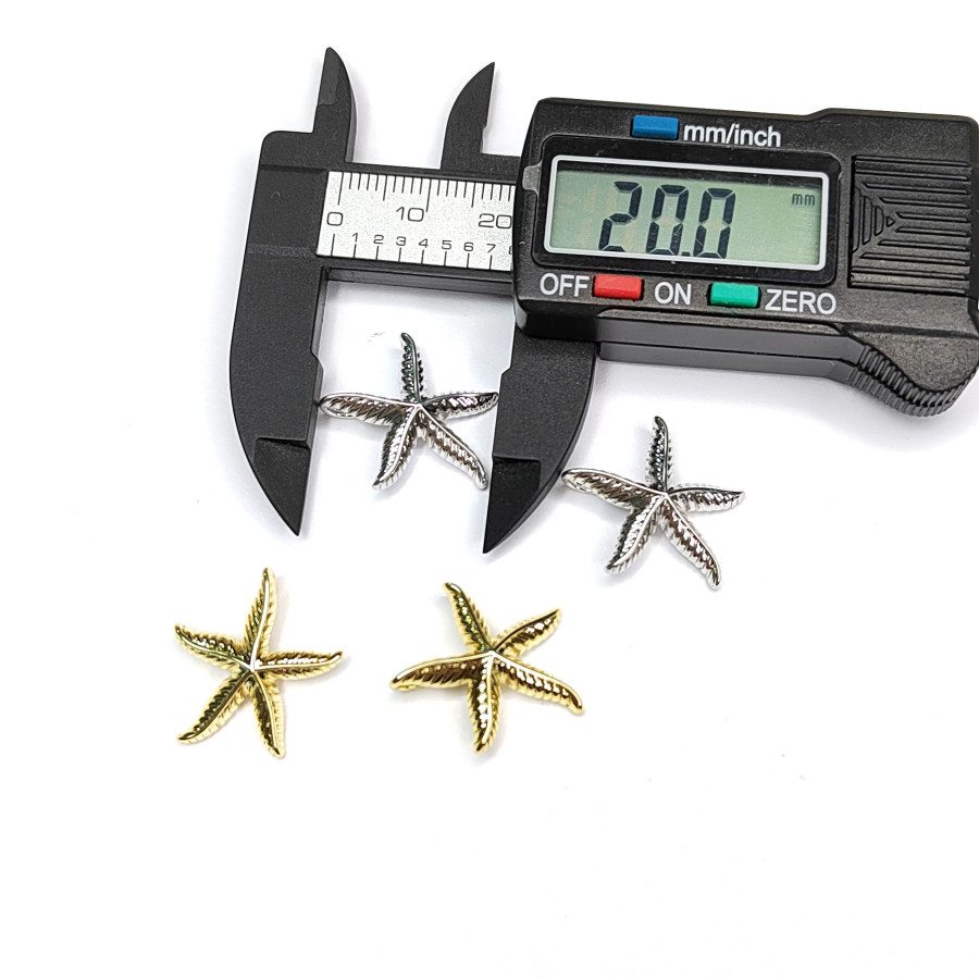 Подвеска Морская звезда 20 мм со скрытой петелькой,  ШТУКА