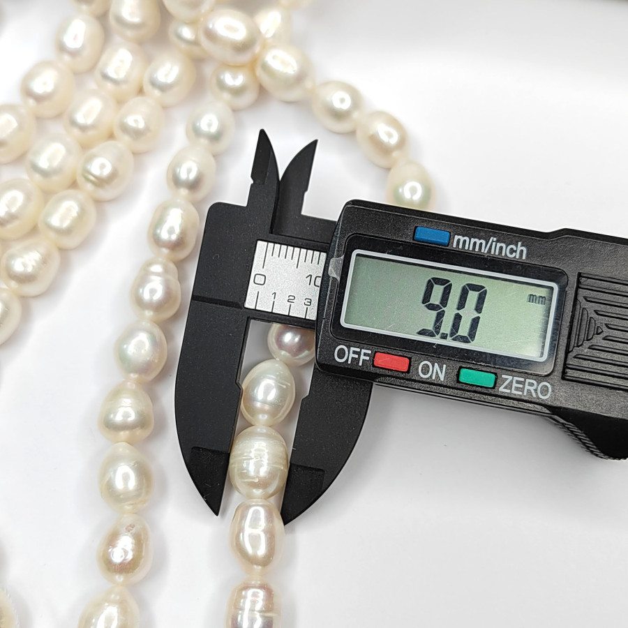 Жемчуг натуральный 11х9 мм, культивированный, НИТЬ 36 см