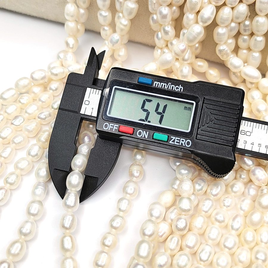 Жемчуг натуральный 7х5,5 мм, культивированный, НИТЬ 36-37 см