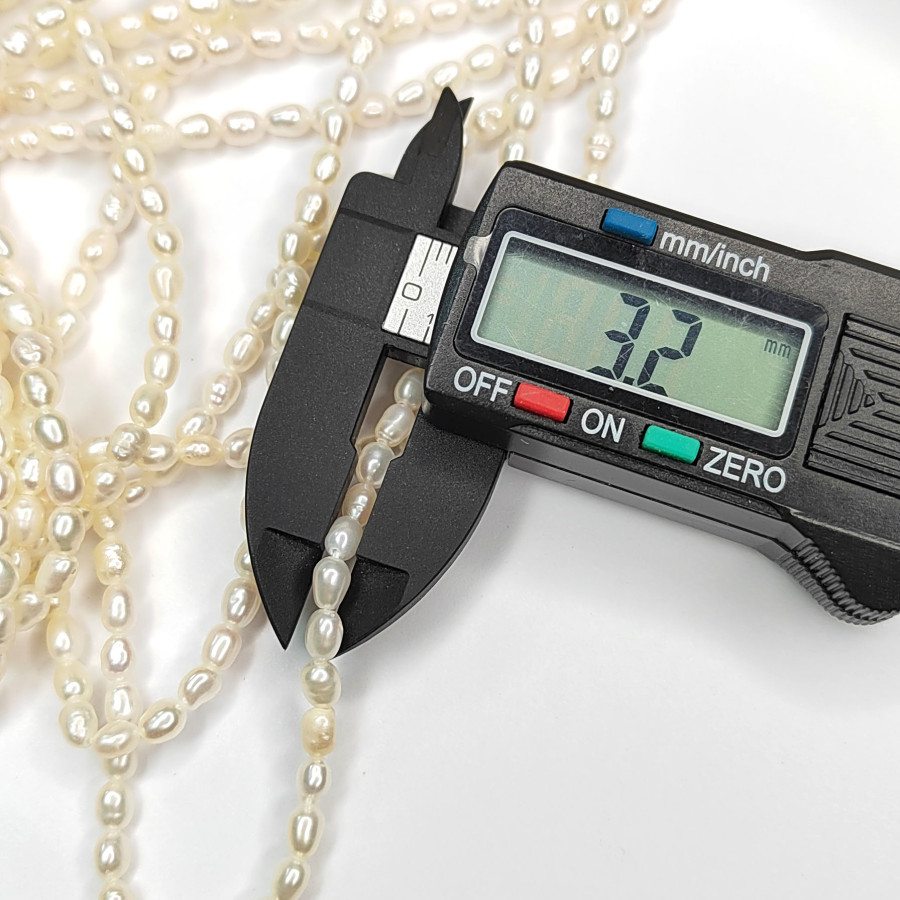 Жемчуг натуральный 4,5х3 мм, культивированный, НИТЬ 38 см