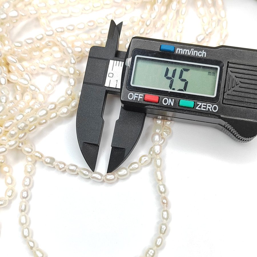 Жемчуг натуральный 4,5х3 мм, культивированный, НИТЬ 38 см