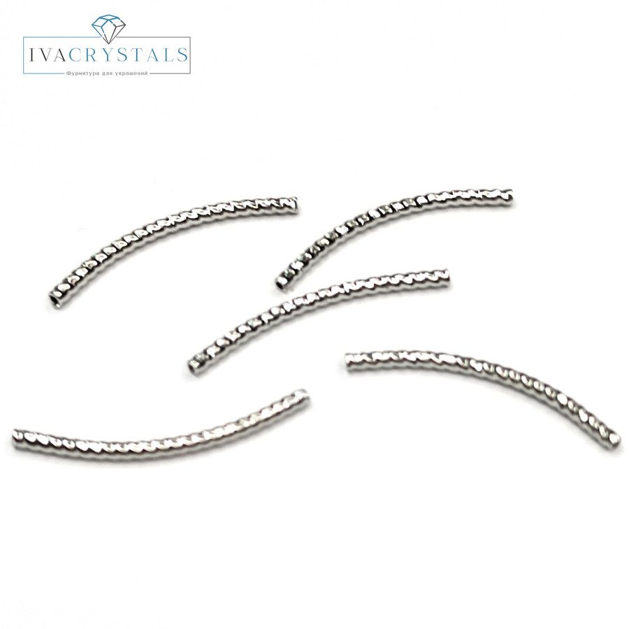 Разделительная трубочка узорная 25х1,5 мм, ШТУКА Родий