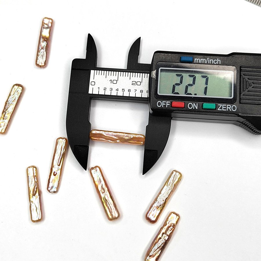 Жемчуг натуральный культивированный Бива 22х6 мм цвет Персиковый, штука