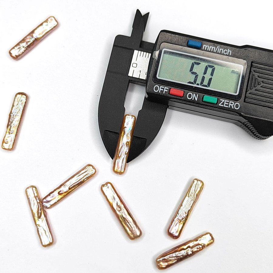 Жемчуг натуральный культивированный Бива 22х6 мм цвет Персиковый, штука