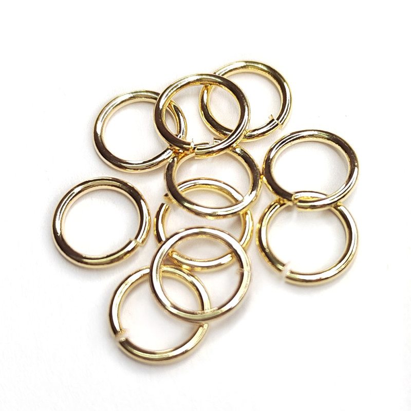 10х1,2 мм Колечки соединительные, 10 штук покрытие Позолота