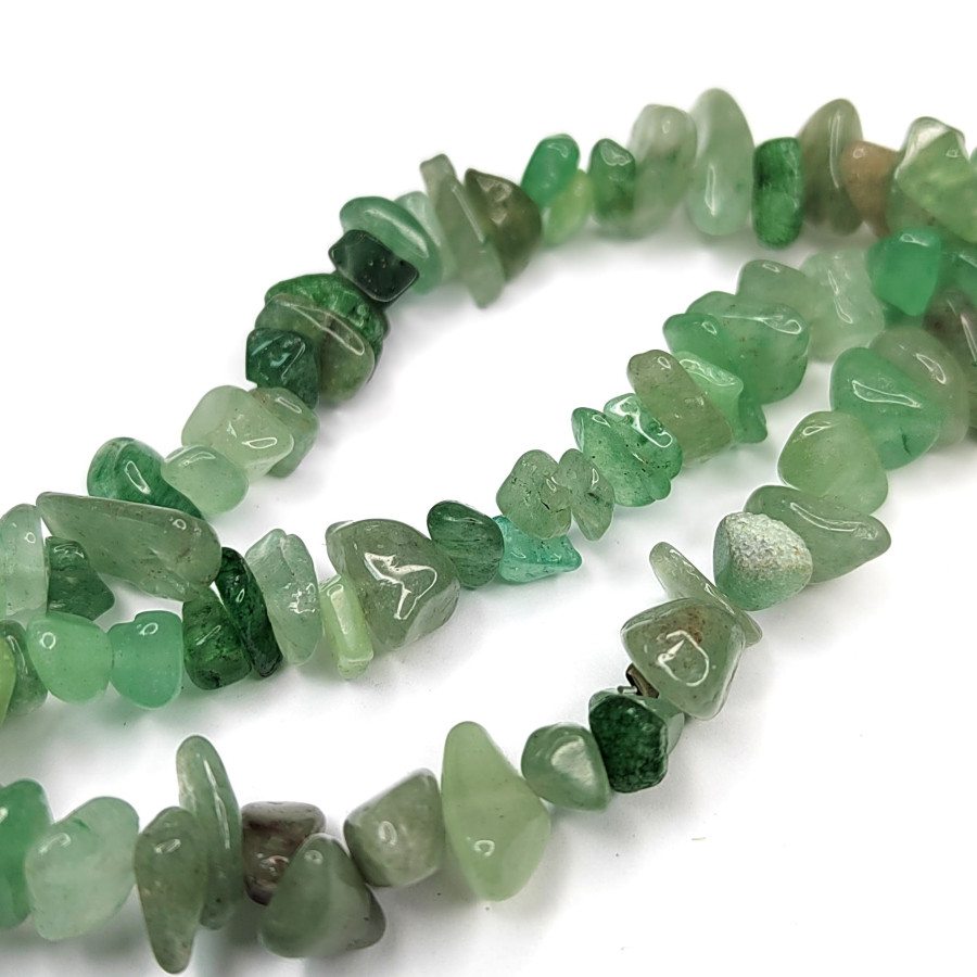 5-10 мм Нефрит натуральный, Крошка, НИТЬ 42 см