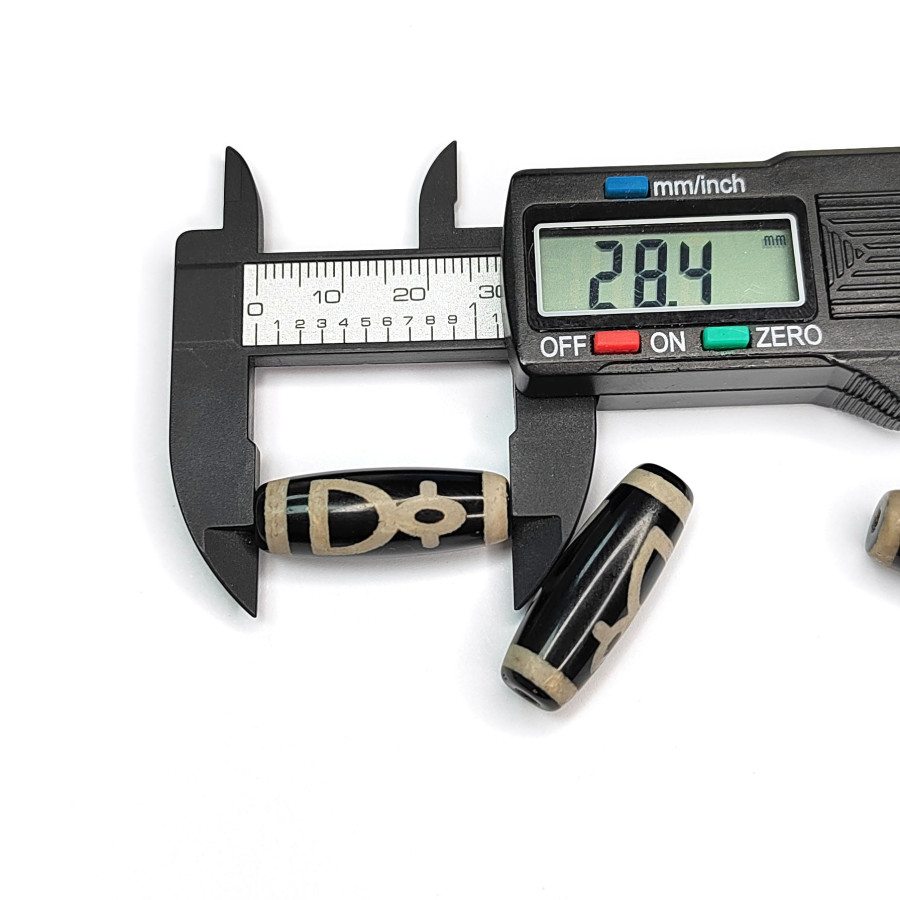 Бусина Дзи Кубера божества изобилия 30х10 мм из натурального агата, штука