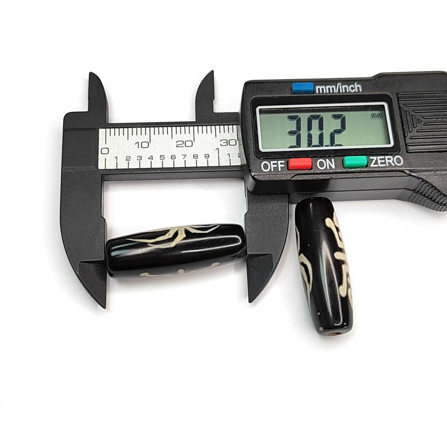 Бусина Дзи Паук 30х10 мм из натурального агата, штука