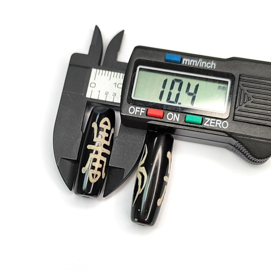 Бусина Дзи Паук 30х10 мм из натурального агата, штука