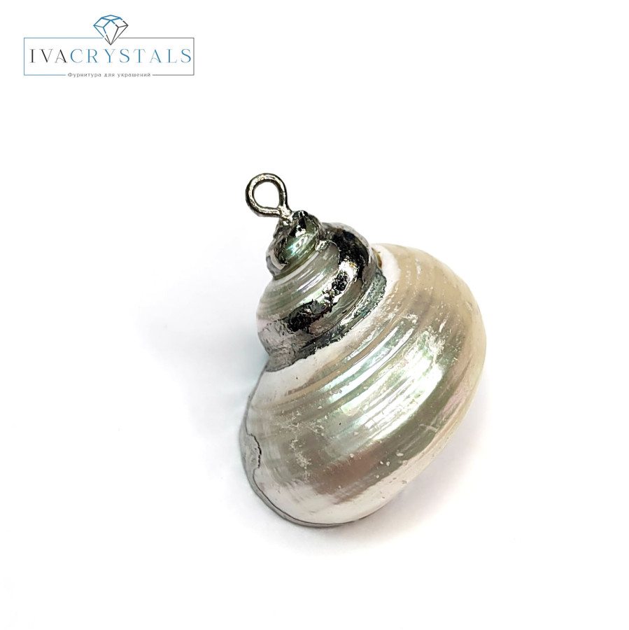 Крупная подвеска Ракушка 25х26 мм, штука покрытие Родий