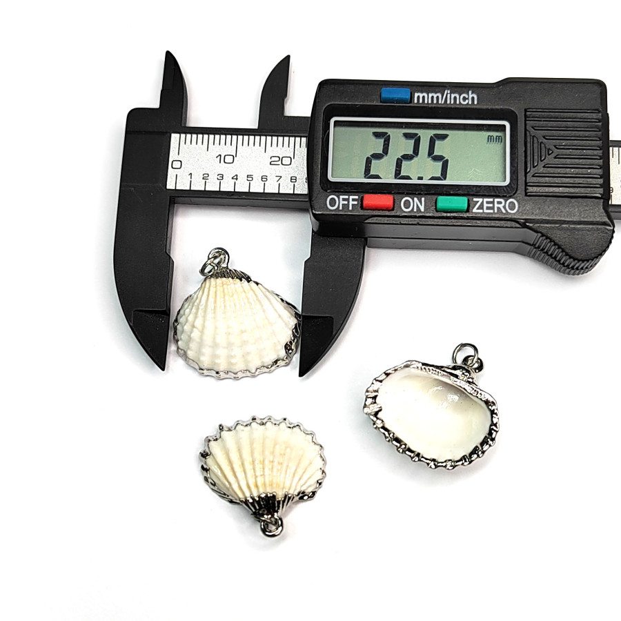 Подвеска Ракушка 21х22 мм, серебристое покрытие, штука