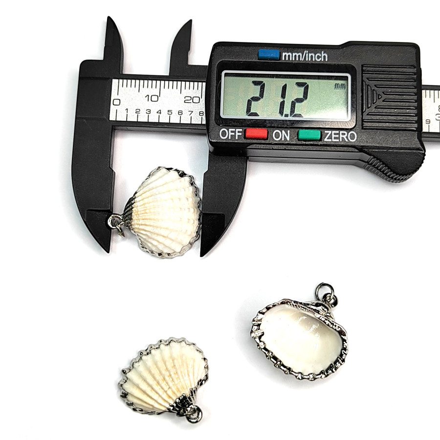 Подвеска Ракушка 21х22 мм, серебристое покрытие, штука