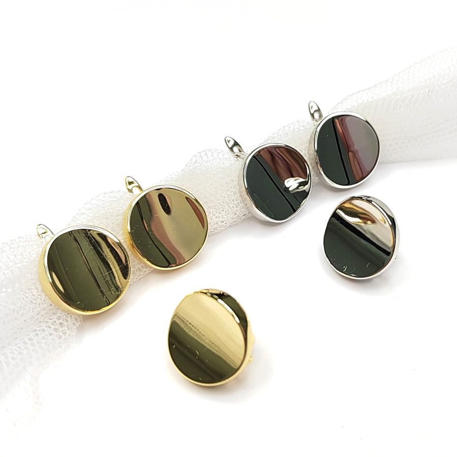 Швензы круглые глянцевые 14 мм со скрытой петелькой, пара