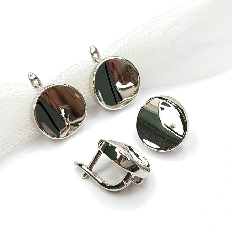 Швензы круглые глянцевые 14 мм со скрытой петелькой, пара