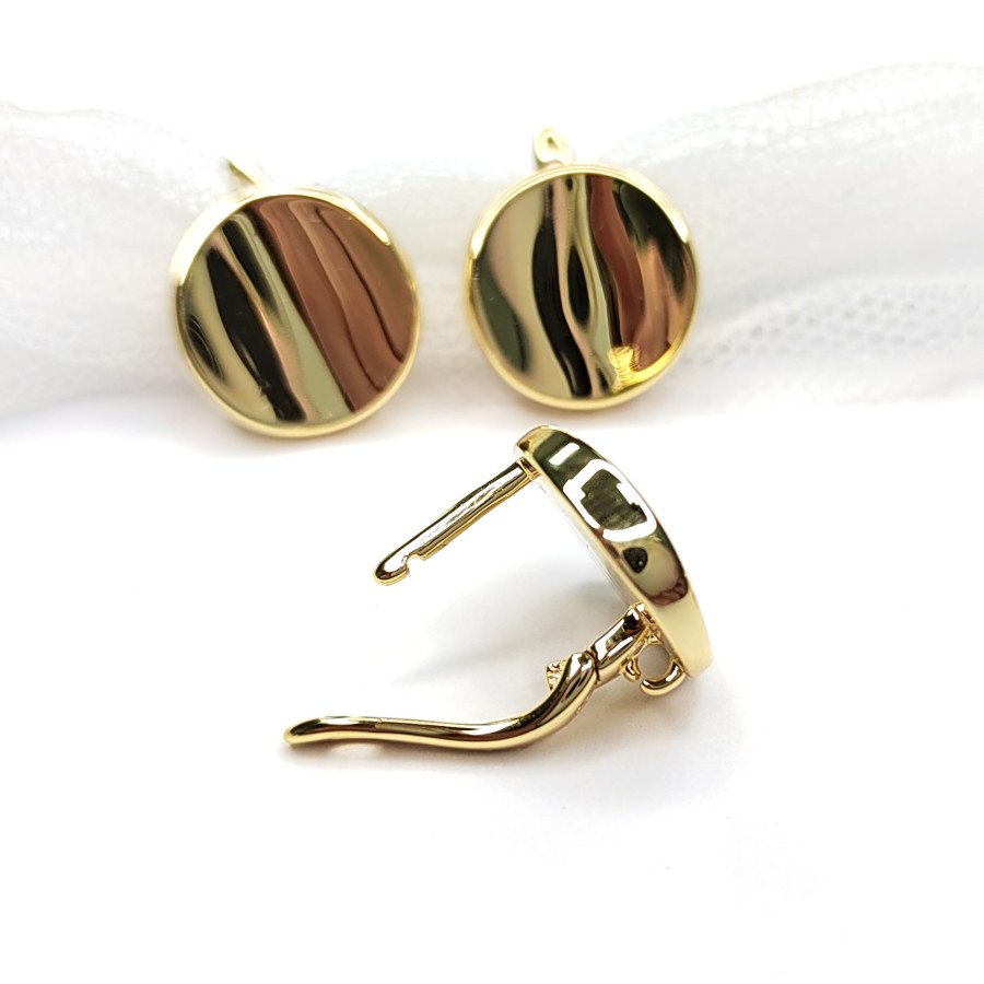 Швензы круглые глянцевые 14 мм со скрытой петелькой, пара