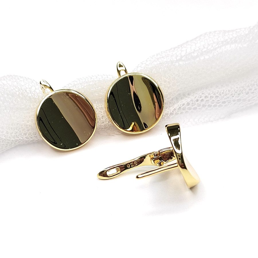 Швензы круглые глянцевые 14 мм со скрытой петелькой, пара