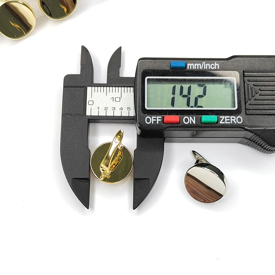 Швензы круглые глянцевые 14 мм со скрытой петелькой, пара