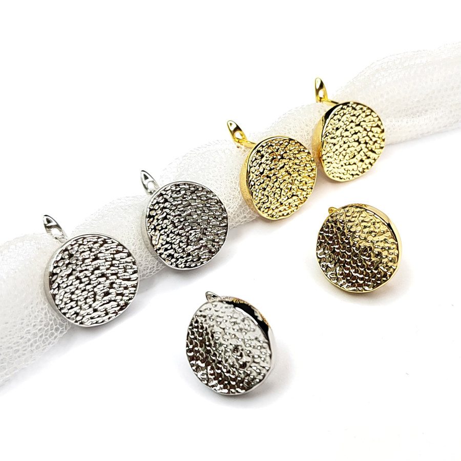 Швензы круглые 14 мм Узорные, со скрытой петелькой, пара