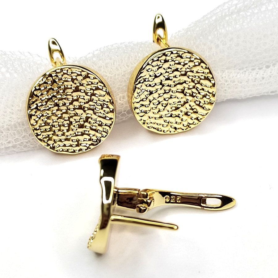 Швензы круглые 14 мм Узорные, со скрытой петелькой, пара