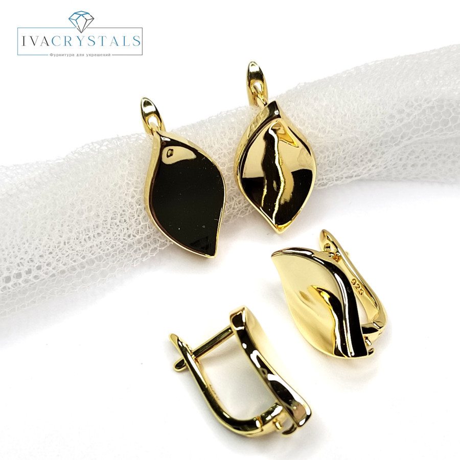 Швензы Ромбики 17,5х10 мм, пара покрытие Позолота