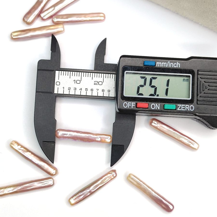 Жемчуг натуральный культивированный Бива 25х4 мм цвет Розовый, штука