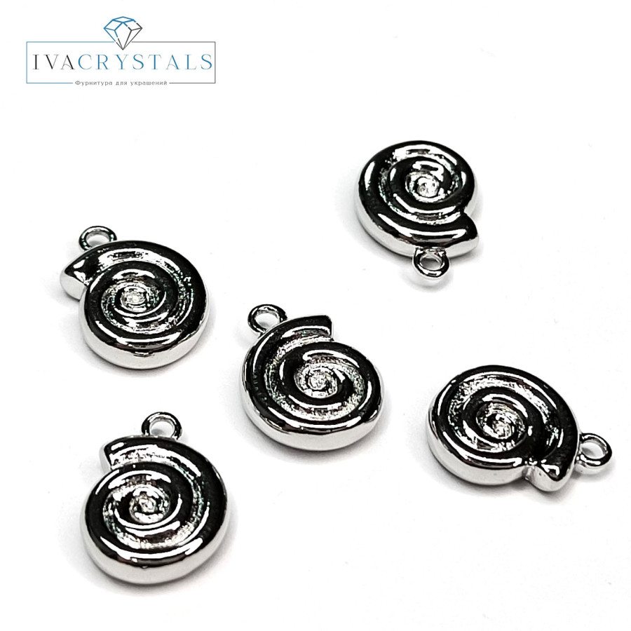 Подвеска Ракушка  9х12 мм, ШТУКА покрытие Родий