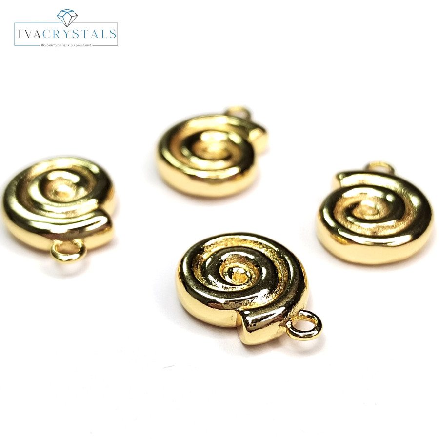 Подвеска Ракушка  9х12 мм, ШТУКА покрытие Позолота