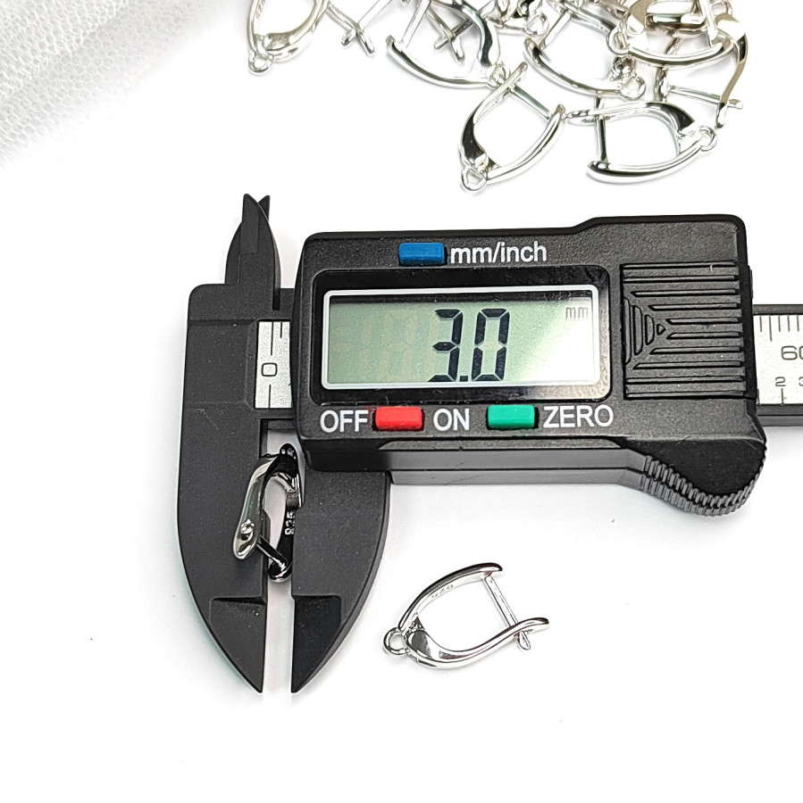 Маленькие швензы гладкие 16х3 мм покрытие Родий, пара