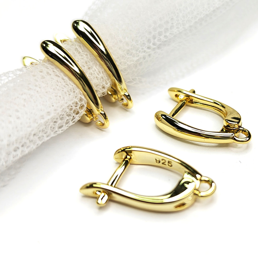 Маленькие швензы гладкие 16х3 мм покрытие Родий, пара