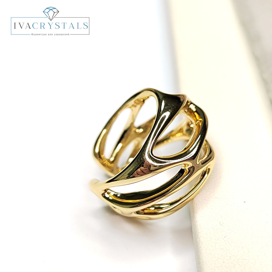 Кольцо широкое 24х15 мм, штука покрытие Позолота