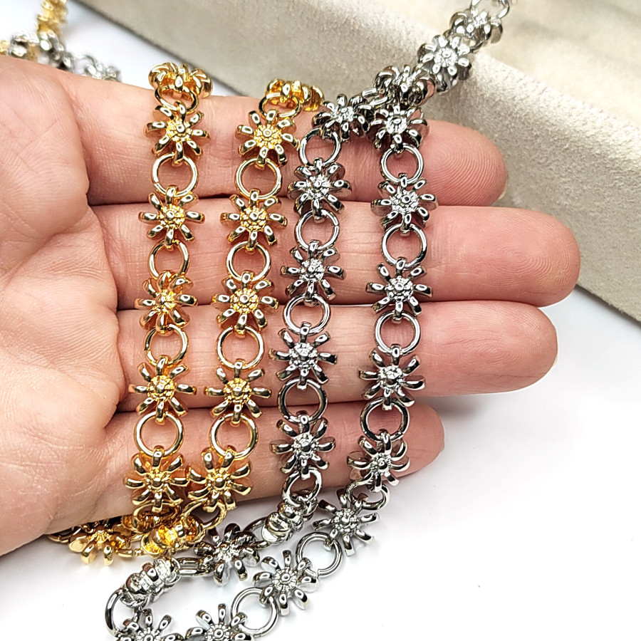 Цепь Цветы 10,5 мм, 20 см