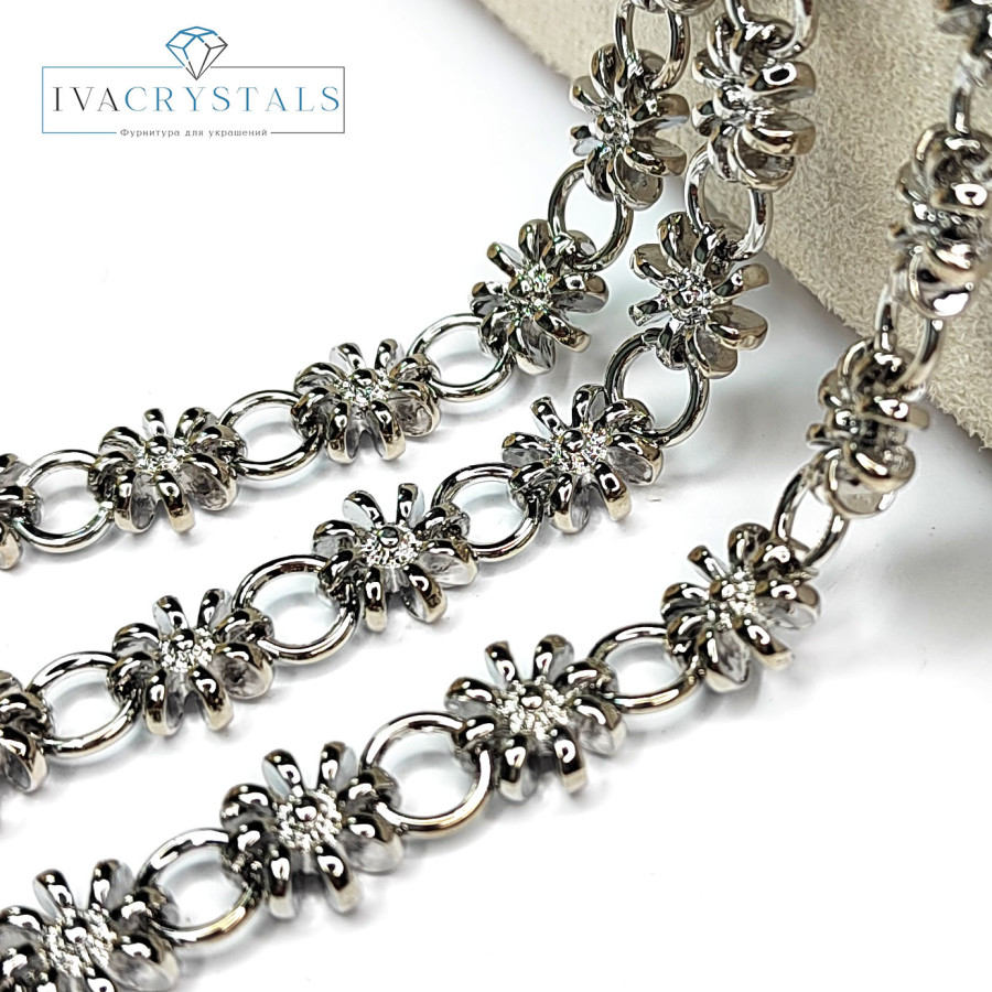 Цепь Цветы 10,5 мм, 20 см