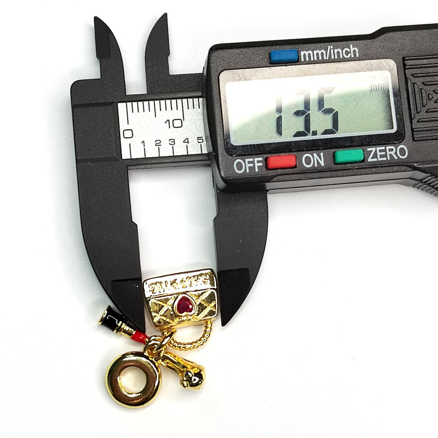 Подвеска из трёх предметов Сумочка - Помада - Туфелька, 26 мм, покрытие Позолота