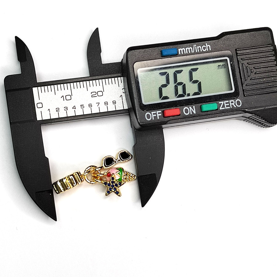 Подвеска из трёх предметов Мороженое - Звезда - Очки, 25 мм, покрытие Позолота