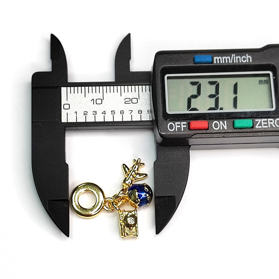 Подвеска из трёх предметов Фотоаппарат - Самолёт - Планета, 23 мм, покрытие Позолота