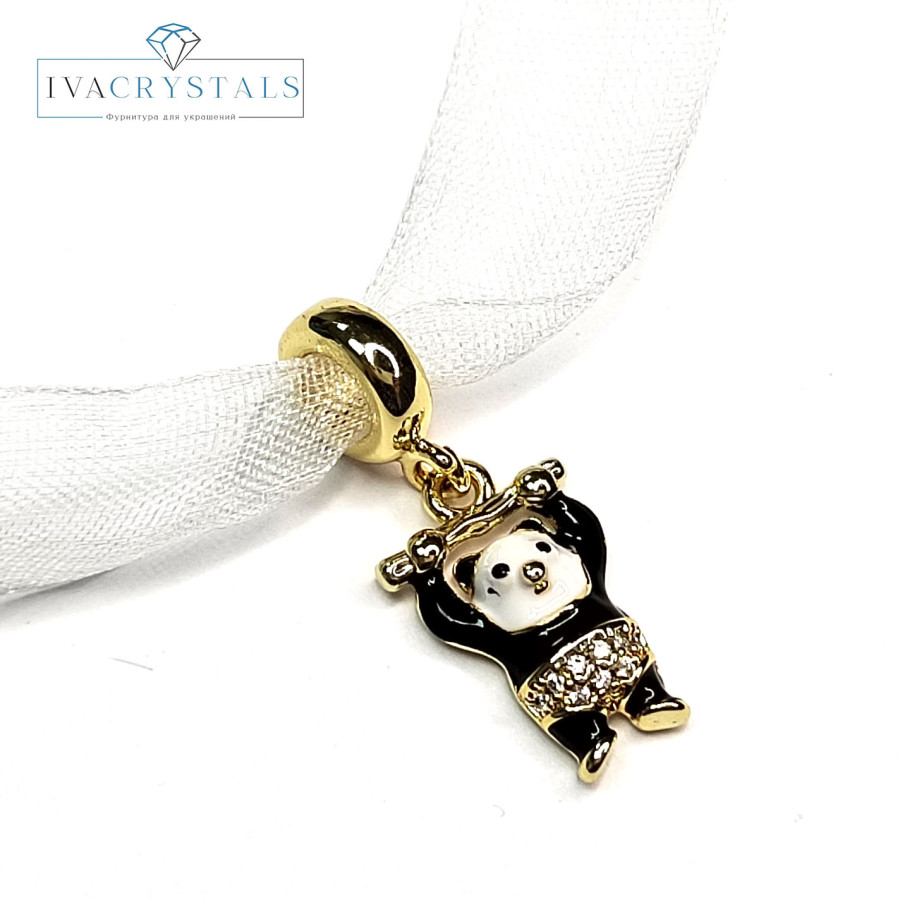 Подвеска Панда 26х10 мм, покрытие Позолота