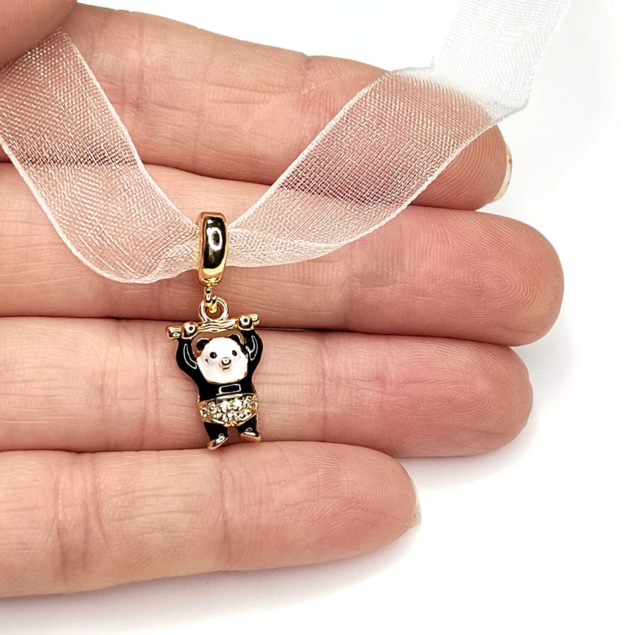 Подвеска Панда 26х10 мм, покрытие Позолота