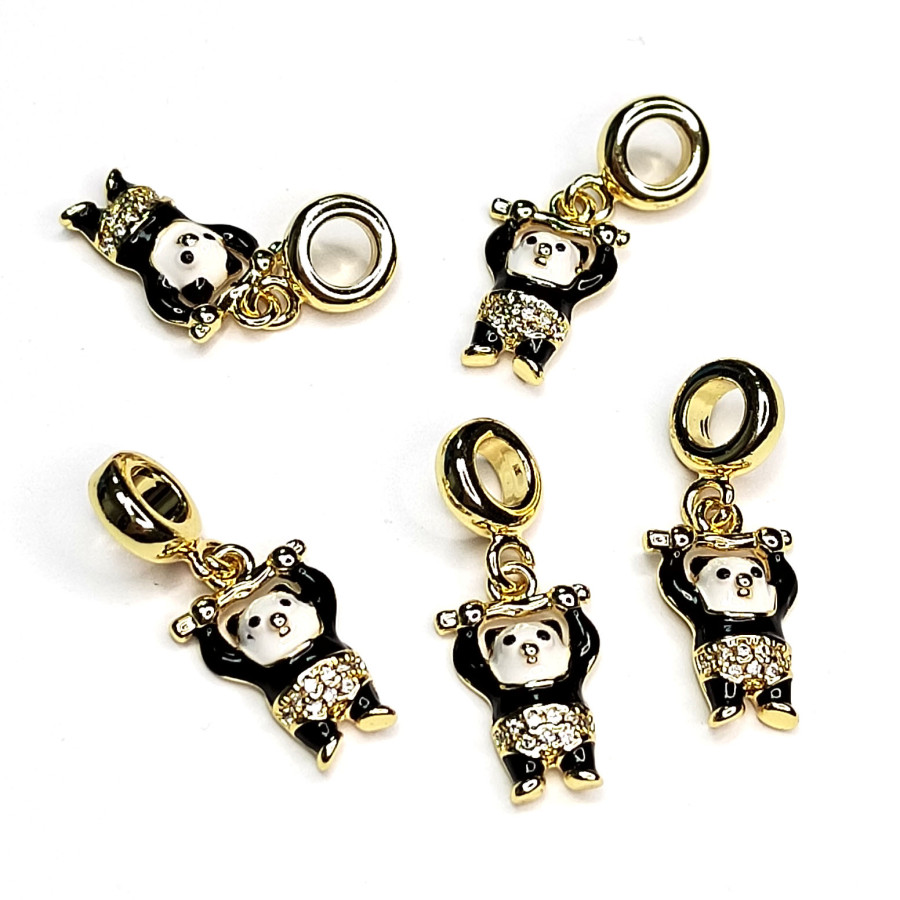 Подвеска Панда 26х10 мм, покрытие Позолота